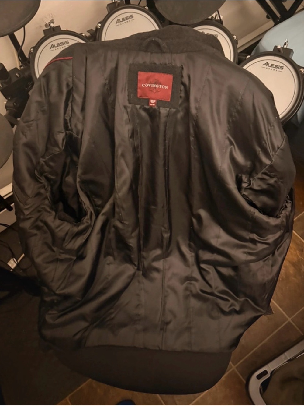 Covington Black Bomber Jacket with Red Label